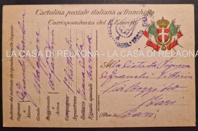 "WWI POSTA MILITARE FRANCHIGIA 1° Battaglione Zona della Carnia - ANNO 1916