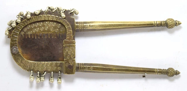 Rare Indian Betel Palm Cutter Silver Bells Nice Design Halloween Gift i12-185