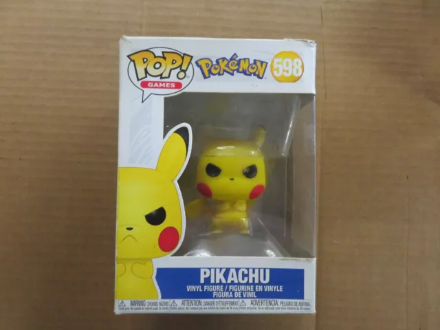 Funko Pop Flocked Angry Pikachu Figure Pokemon 2020 Fall Convention Games #598