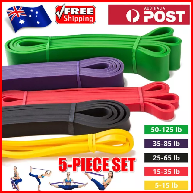 Heavy Duty Resistance Band Set Power Loop Exercise Yoga Gym Fitness Workout  Band