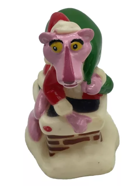 Vintage Pink Panther Santa Claus PVC Figure Christmas 4”