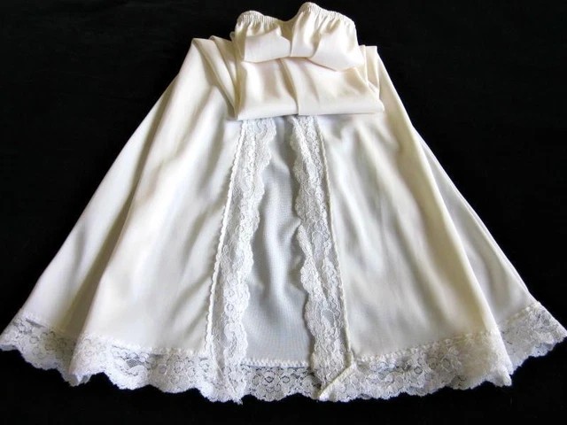 Orlo Vintage MAXI Vita S/XS Bianco Seta Pizzo Nylon + Fessura Posteriore Gaymode