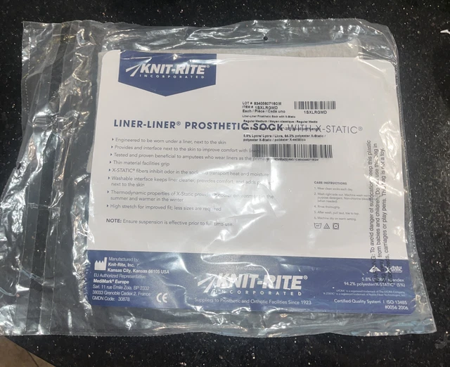 Knit-Rite Liner-Liner Prosthetic Sock w/ X-STATIC, Under Liner Moisture Control