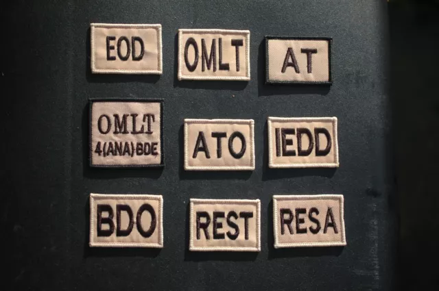 British Army -EOD - BOMB - Sew On Patches - 9 Types