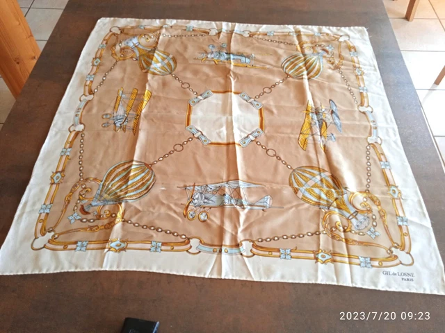 Foulard Vintage Signé Nathalie Andersen - Écharpe Multicolore Femme - Occasion