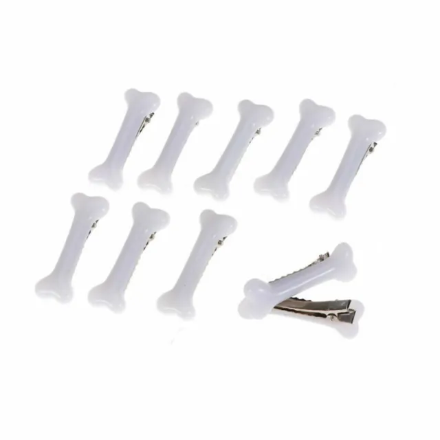 10PCS Fashionable Hair Clips Dog Bone White Hairpins Barrette for Cosplay