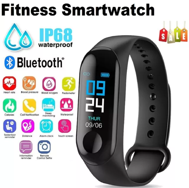 Smart Watch Fitbit Fitness Activity Tracker Heart Rate Monitor Bluetooth Aus Men