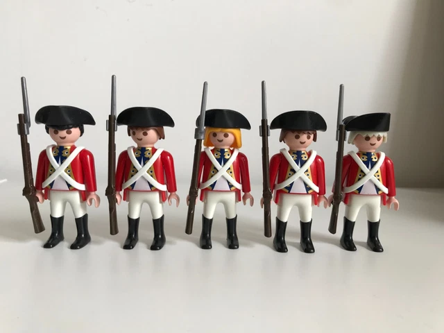 Lot Playmobil Vintage Pirates - Soldats Tuniques Rouges, Canon, Set 3795 De 1990