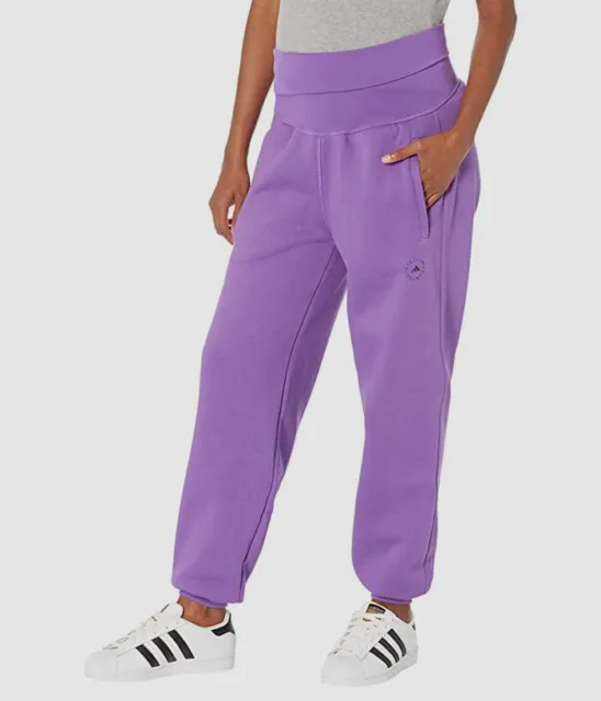 $139 Adidas By Stella McCartney Womens Purple Ribbed Maternity Pants Size Medium