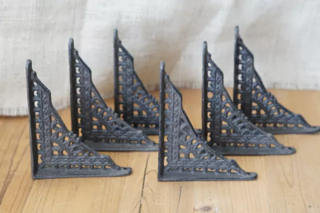 6 Antique Style Shelf Brace Wall Bracket Cast Iron Brackets SMALL 5 x 4 Restore