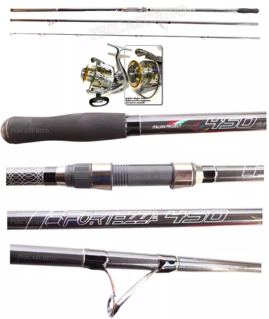 Kit Surfcasting Canna Ripartita Fortezza 4.20Mt + Mulinello Talent 6000 Mare