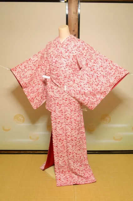 Kimono Komon Silk Women Japanese vintage Robe 158cm /1088