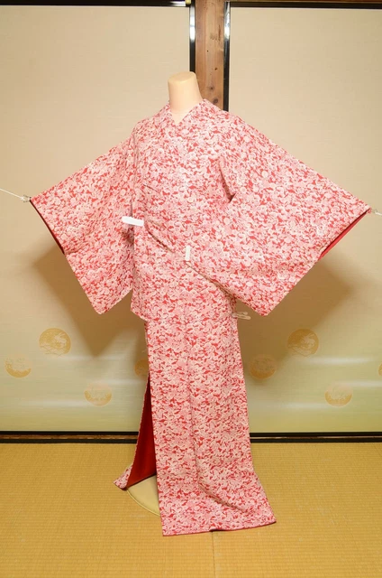 Kimono Komon Silk Women Japanese vintage Robe 158cm /1088