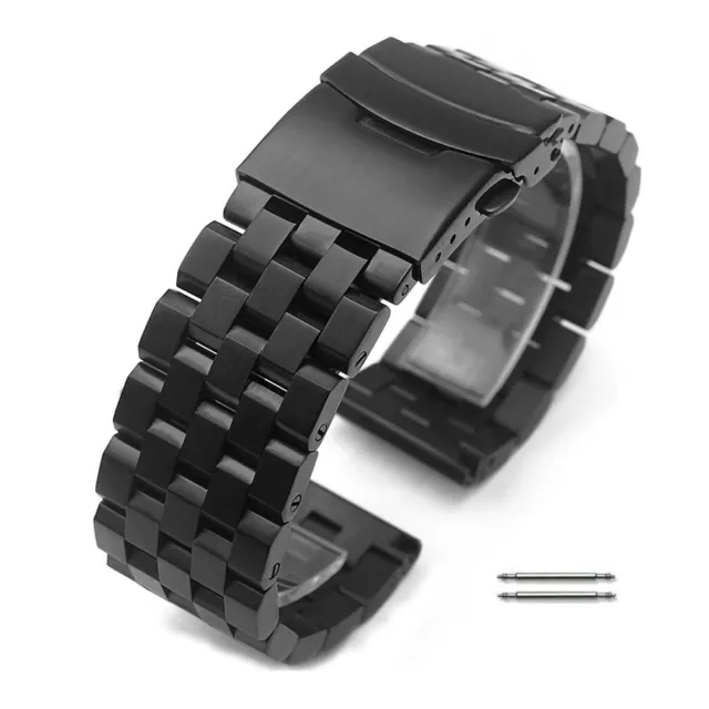 Screw Links Stainless Steel Solid Clasp Bracelet Replacement Watch Band Strap