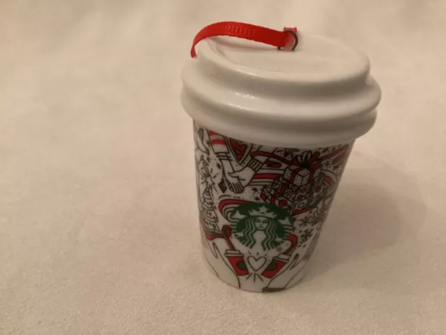 Starbucks Ornament To Go Cup Heart Siren Ban.do NY Glitter You Choose