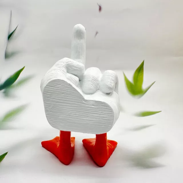 Funny Duck Figurine Ornament Middle Finger Duck Statue Ornaments Decorations Sp