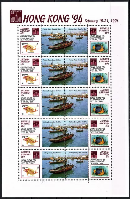 Antigua Barbuda - Fischerboote Kleinbogen postfrisch 1994 Mi. 1916-1917