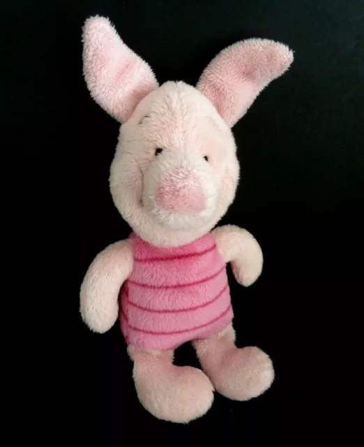 85. PELUCHE DOUDOU DISNEY NICOTOY PORCINET ROSE RAYE 18cm avec billes - TTBE*