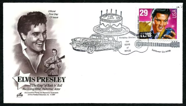 Usa, Scott # 2721, Artcraft Fdc Cover Elvis Presley Birthday Pictiorial Cancel