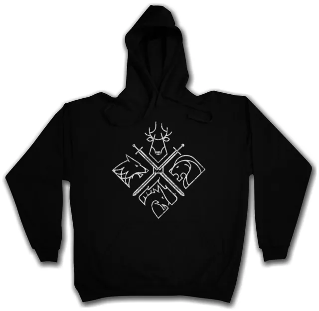 HOUSE EMBLEMS SWEATSHIRT HOODIE Game of Swords Houses Thrones Wolf Stark