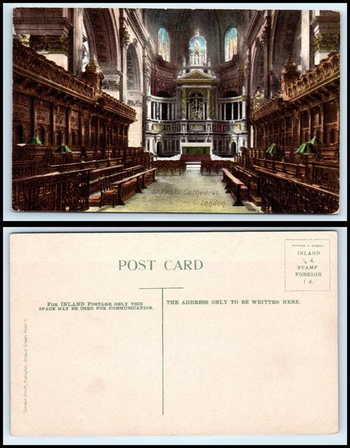 UK Postcard - London, St. Pauls Cathedral, Choir East M9