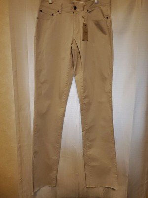 J. Hilburn 5 Pocket Brushed Twill Pants, Men's Size: 32, Unhemmed, Khaki Beige