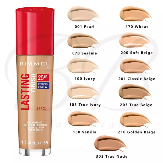 RIMMEL Lasting Finish 25Hr Foundation SPF20 with Comfort Serum *CHOOSE SHADE*