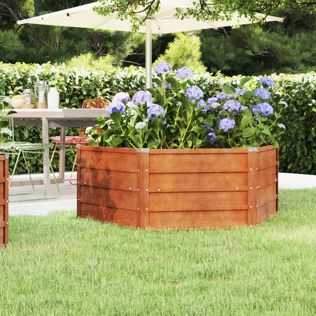Lit Surélevé De Jardin Rouillé 480x80x45 Cm Acier Corten - Jardiniere Acier Corten - Bac Plante Exterieur - Pot De Fleurs Rustique - Lit Surélevé Jardin - Décoration Extérieur