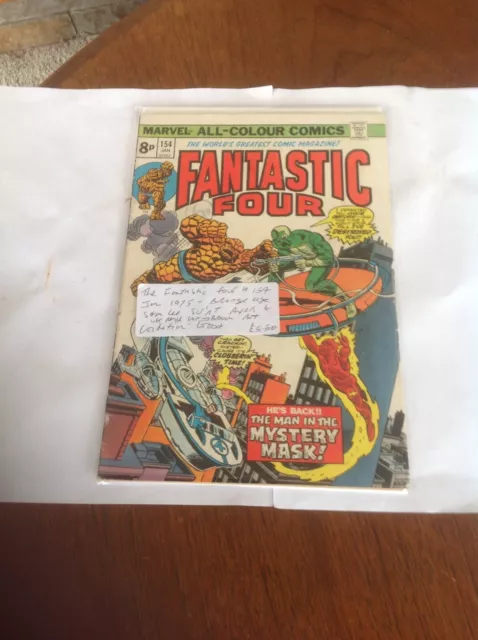 The Fantastic Four No.154 - January 1975 - Bronze Age - UK copy - Con: Good