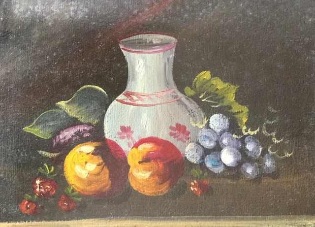 Aceite En Cartulina Pintado a Mano para Marco de La Imagen Anticuario Vintage