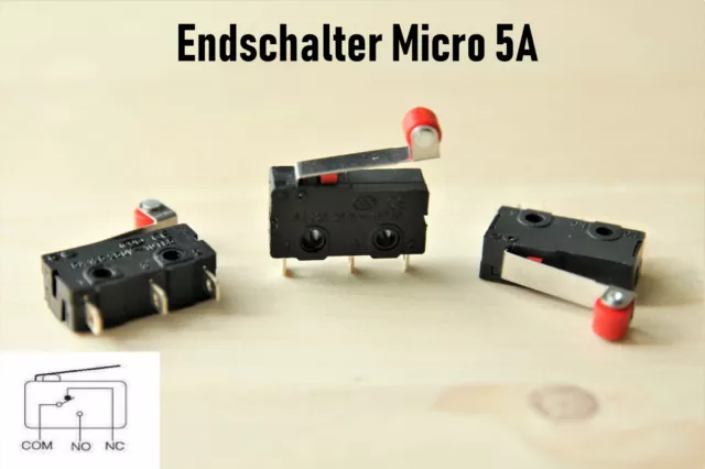 Endschalter Micro Mini 3D Drucker Öffner/Schließer Microswitch Endstop Rollen