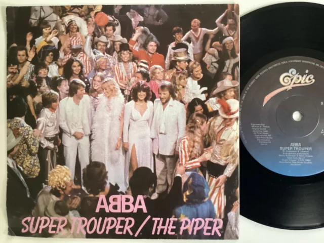 ABBA super trouper, the Piper 7” 45 VINYL SINGLE picture sleeve U.K 1st ISSUE 1