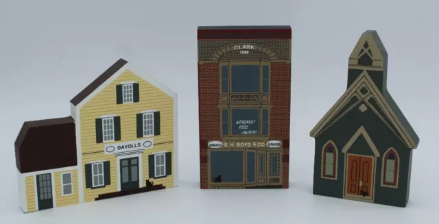 Vintage 93/94 Cat's Meow Village Lot of 3 Buildings Boyd's Davoll's All Saints