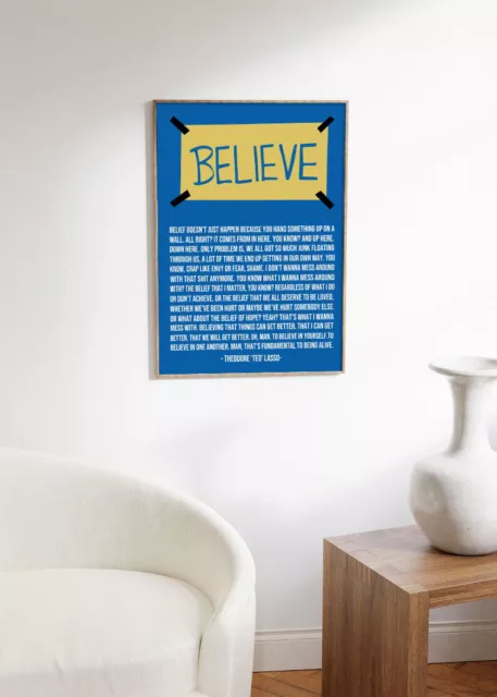 Ted-Lasso Believe Speech Quotes Poster