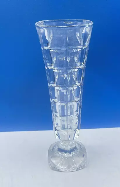 Vase Modernist Style Glass Lovely Vintage 1930 Style Spill Stem Clear 17cm Vase