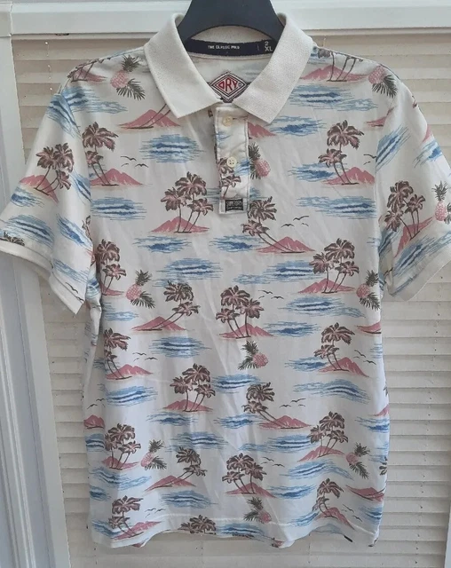 Polo classica uomo Superdry XXL 2XL crema hawaiin. Ottime condizioni di pulizia.