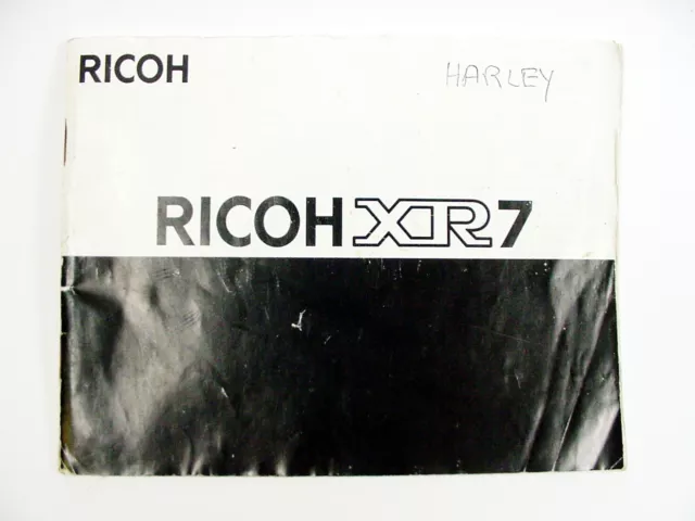 Ricoh XR-7 instruction pamphlet | 65 pg | 1982 | $9.50 |