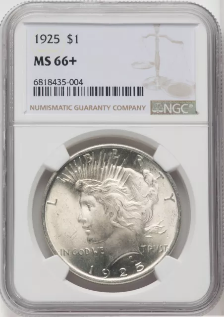 1925  US Peace Silver Dollar $1 - NGC MS 66+