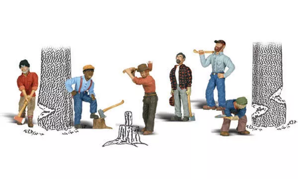 Woodland Scenics ~ HO Scale People ~ Lumberjacks ~ A1876