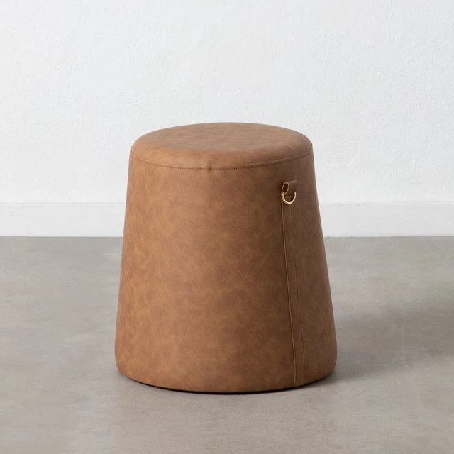 Puff marrone ecopelle 41x41x42 cm DMF