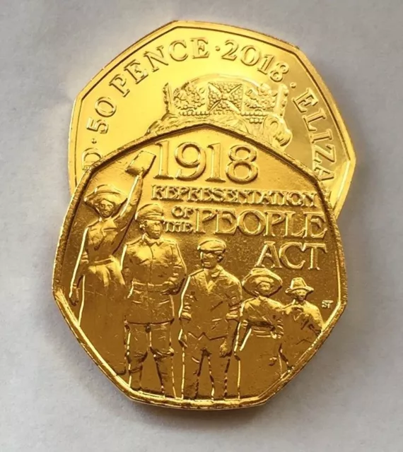 The People Act 2018 24K Gold Plated 50p Coin in Capsule