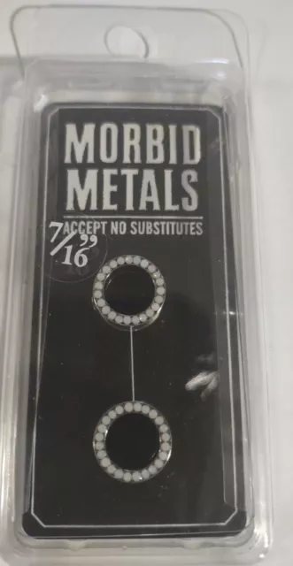 MORBID METALS NEW 7/16 Steel Opal Tunnel Plug 2 Pack