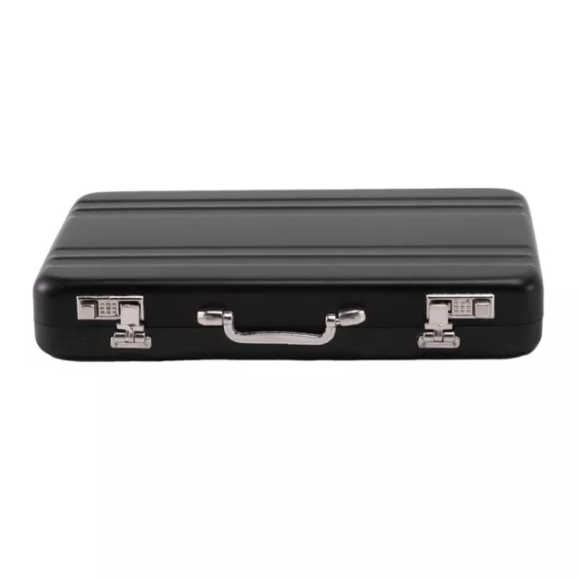 1X(Aluminum password box Card Case Mini suitcase Password briefcase Black X9M8)