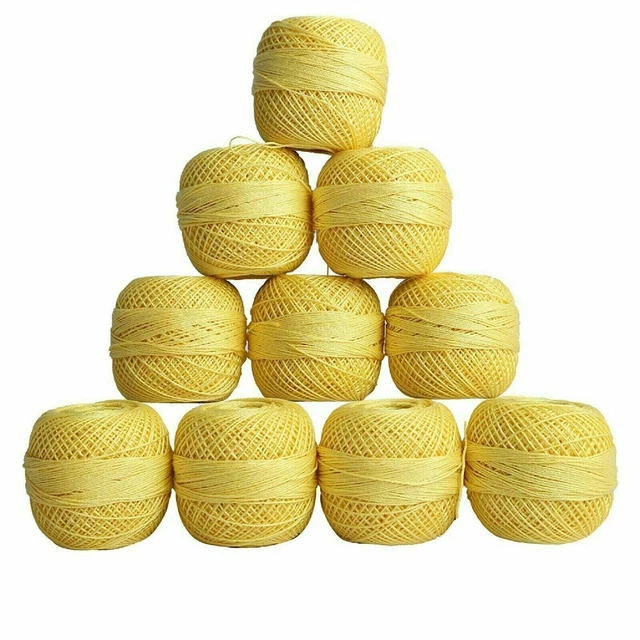 Fil à crocheter en coton rose rouge fil à tricoter mercerisé boule jaune...