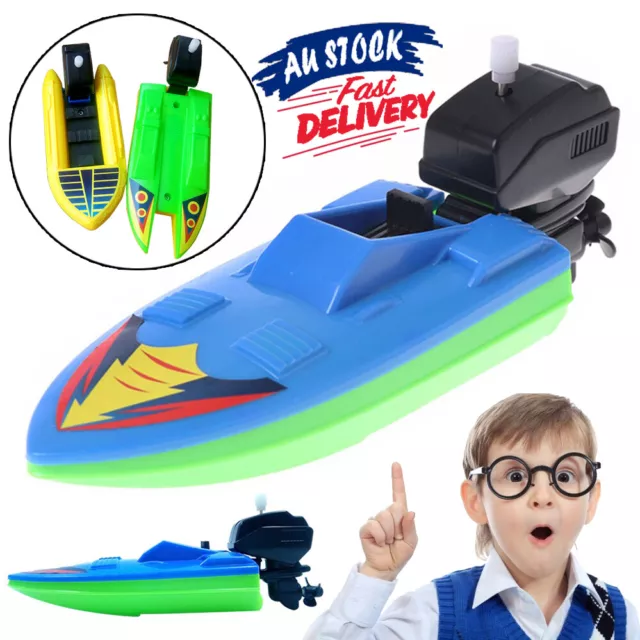 Bath Toy Boat Summer Time Bathing Ship Baby Kids Play Clockwork Child Wind Up