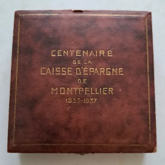 Médaille Centenaire de la Caisse Epargne MONTPELLIER 1837 1937 R. DELAMARRE
