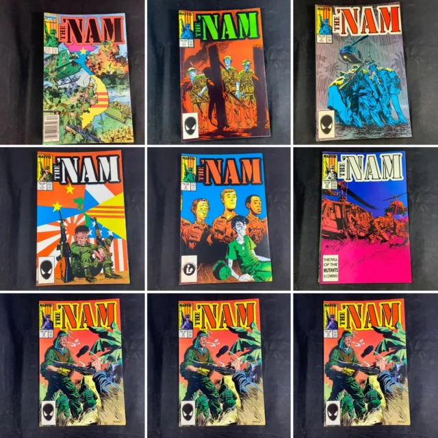 (Lot Of 7) The ‘Nam Number 1, 5, 6, 7, 9, 13, 14 Marvel Comics December 1986