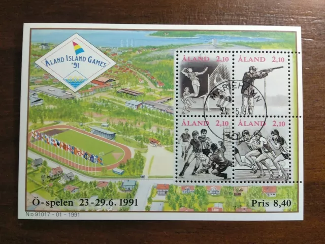 Sellos Finlandia Aland Usados 1991 Minisheet Juegos Atletismo