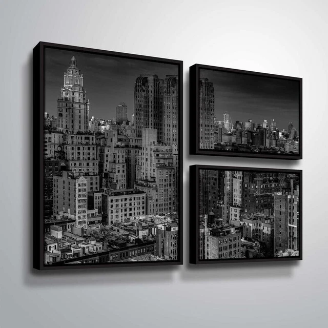 ArtWall Richard James 'UWS at Dusk' 3 Piece Floater Framed