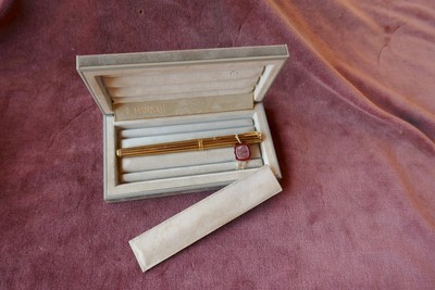 stylo bambou design or et argent poinçons tête d'aigle  bamboo pencil 